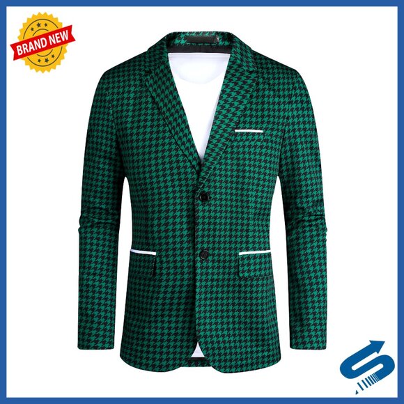 Slim Fit Sport Coat Blazer Lightweight Polyester Formal Casual Mens